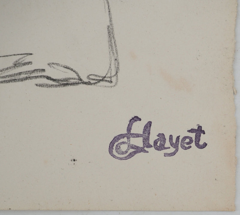 Louis HAYET : La femme de chambre, Dessin original (photo de détail 2) - Crédit photo : Galerie Art.Paris