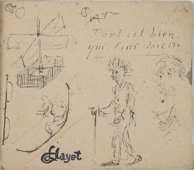 Louis HAYET : Tout est bien qui fini bien, Dessin original (vue générale) - Crédit photo : Galerie Art.Paris