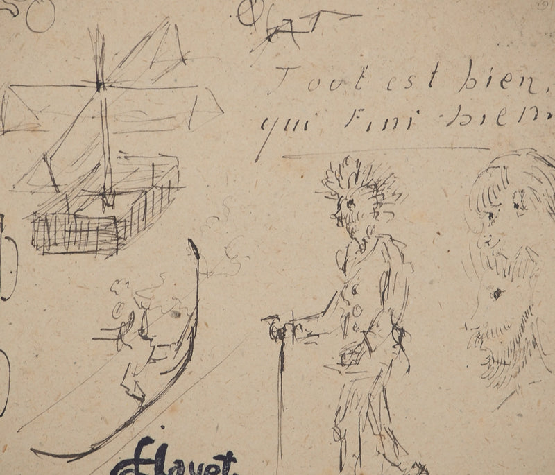 Louis HAYET : Tout est bien qui fini bien, Dessin original (photo de détail 3) - Crédit photo : Galerie Art.Paris