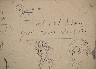 Louis HAYET : Tout est bien qui fini bien, Dessin original (photo de détail 4) - Crédit photo : Galerie Art.Paris