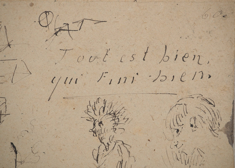 Louis HAYET : Tout est bien qui fini bien, Dessin original (photo de détail 4) - Crédit photo : Galerie Art.Paris