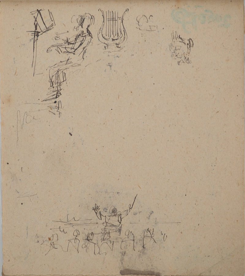 Louis HAYET : Orchestre symphonique, Dessin original (photo de détail 6) - Crédit photo : Galerie Art.Paris