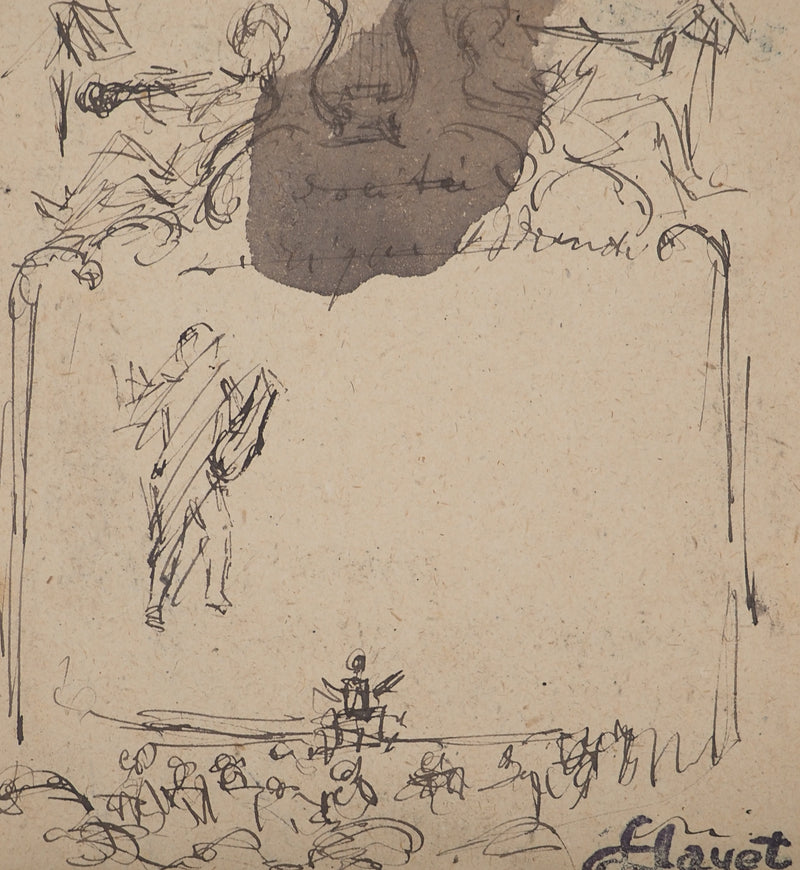Louis HAYET : Orchestre symphonique, Dessin original (photo de détail 3) - Crédit photo : Galerie Art.Paris