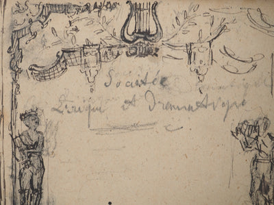 Louis HAYET : Théâtre Grec Antique, Dessin original (photo de détail 4) - Crédit photo : Galerie Art.Paris