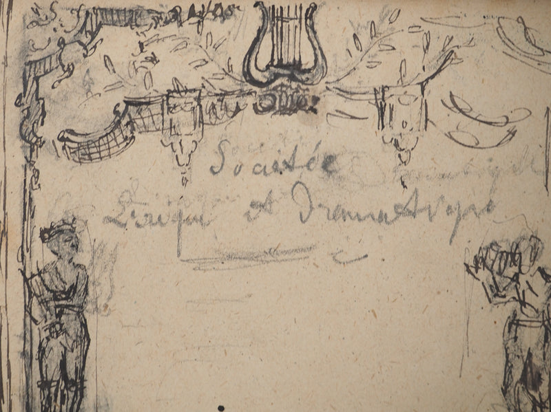 Louis HAYET : Théâtre Grec Antique, Dessin original (photo de détail 4) - Crédit photo : Galerie Art.Paris