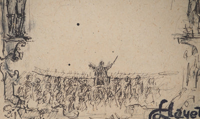 Louis HAYET : Théâtre Grec Antique, Dessin original (photo de détail 5) - Crédit photo : Galerie Art.Paris