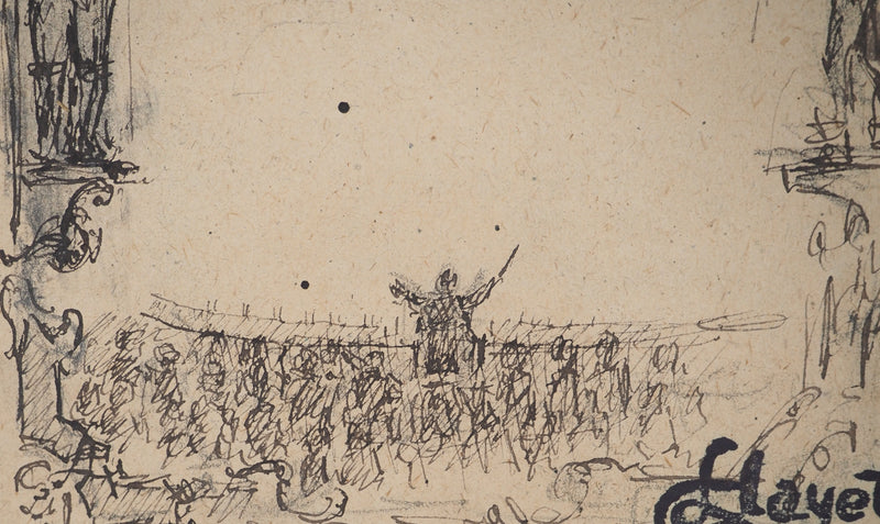 Louis HAYET : Théâtre Grec Antique, Dessin original (photo de détail 5) - Crédit photo : Galerie Art.Paris