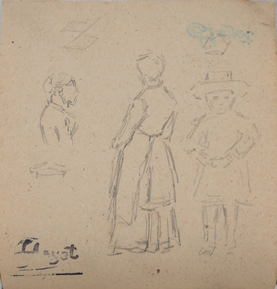 Louis HAYET : Jeune femme au parapluie, Dessin original (photo de détail 6) - Crédit photo : Galerie Art.Paris
