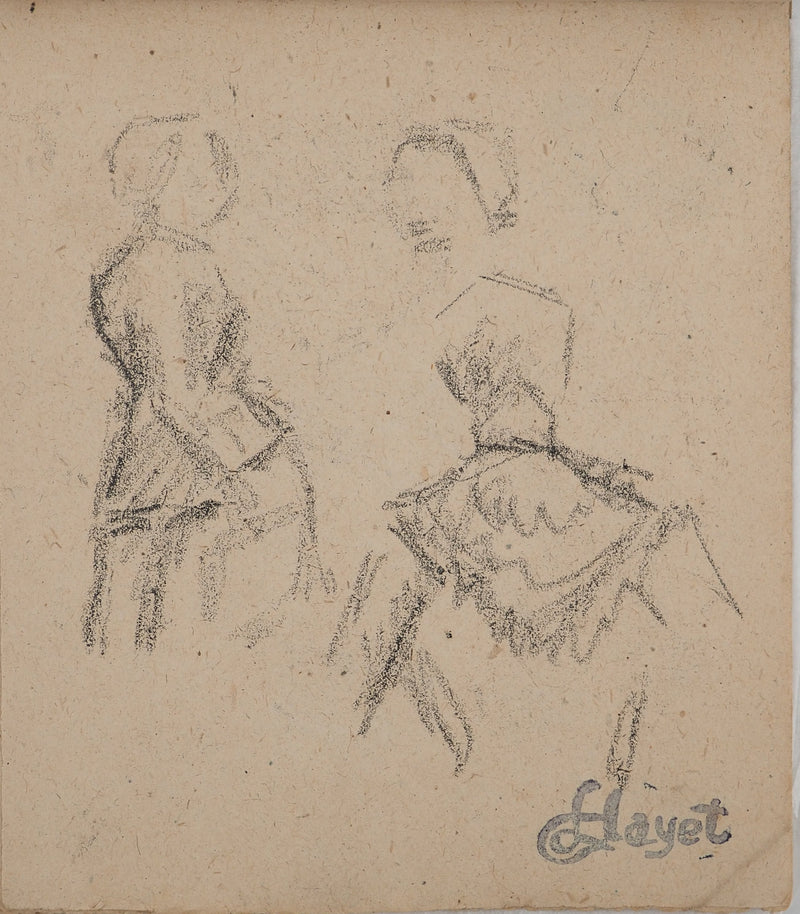 Louis HAYET : Les gouvernantes, Dessin original (vue générale) - Crédit photo : Galerie Art.Paris