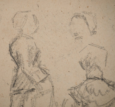 Louis HAYET : Les gouvernantes, Dessin original (photo de détail 4) - Crédit photo : Galerie Art.Paris