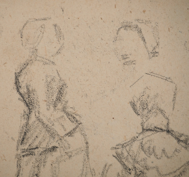 Louis HAYET : Les gouvernantes, Dessin original (photo de détail 4) - Crédit photo : Galerie Art.Paris