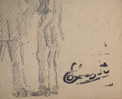 Louis HAYET : Les officiers, Dessin original (photo de détail 2) - Crédit photo : Galerie Art.Paris