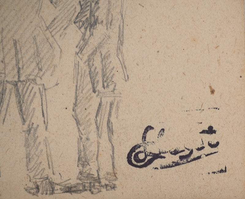 Louis HAYET : Les officiers, Dessin original (photo de détail 2) - Crédit photo : Galerie Art.Paris
