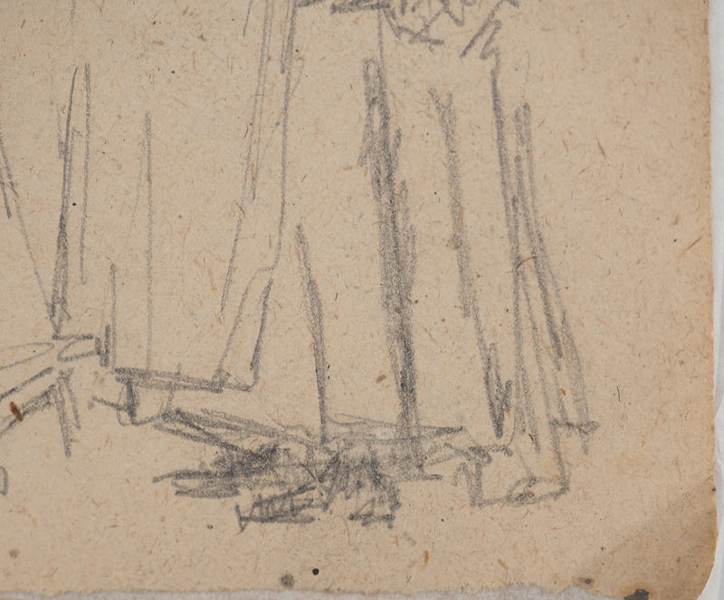 Louis HAYET : La discussion, Dessin original (photo de détail 5) - Crédit photo : Galerie Art.Paris