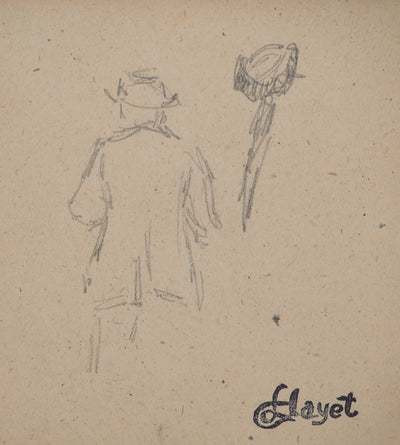 Louis HAYET : Le cow-boy, Dessin original (photo de détail 3) - Crédit photo : Galerie Art.Paris