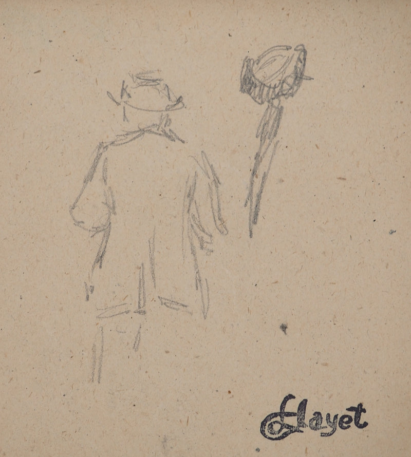Louis HAYET : Le cow-boy, Dessin original (photo de détail 3) - Crédit photo : Galerie Art.Paris