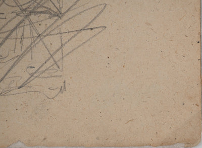 Louis HAYET : Discussion sur un banc, Dessin original (photo de détail 6) - Crédit photo : Galerie Art.Paris