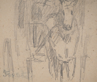 Louis HAYET : Le cocher, Dessin original (photo de détail 5) - Crédit photo : Galerie Art.Paris