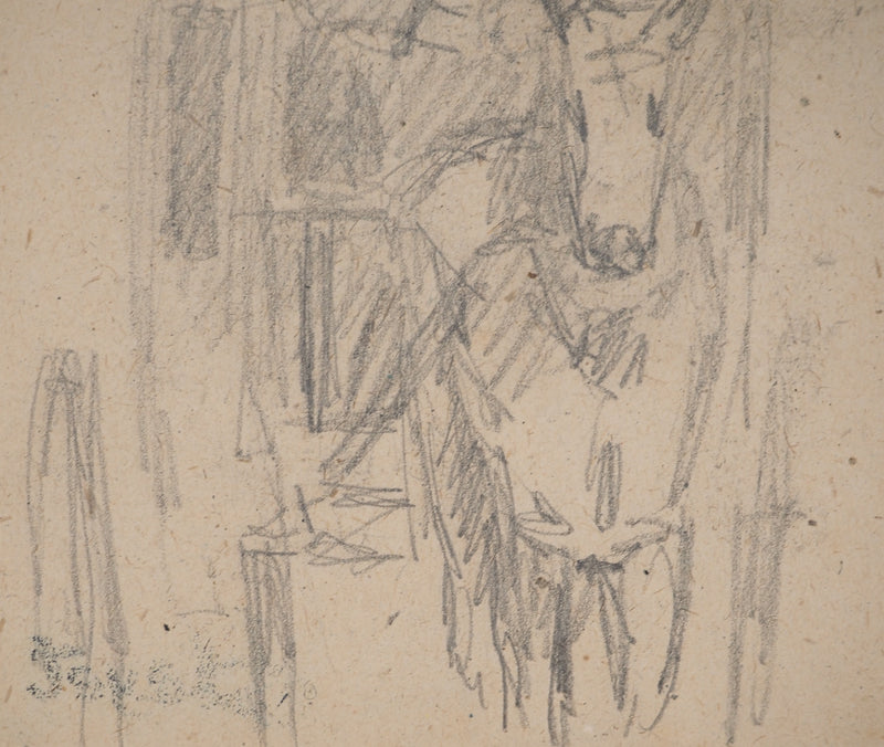 Louis HAYET : Le cocher, Dessin original (photo de détail 5) - Crédit photo : Galerie Art.Paris