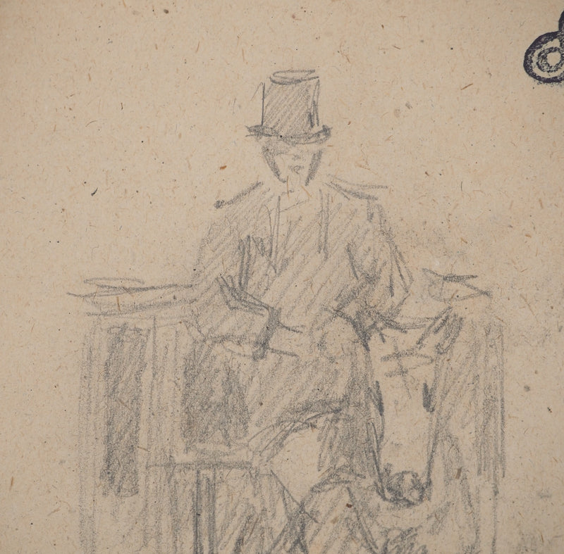 Louis HAYET : Le cocher, Dessin original (photo de détail 4) - Crédit photo : Galerie Art.Paris