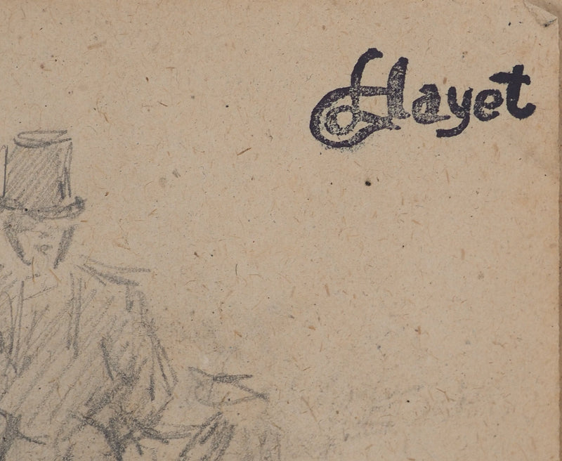 Louis HAYET : Le cocher, Dessin original (photo de détail 2) - Crédit photo : Galerie Art.Paris