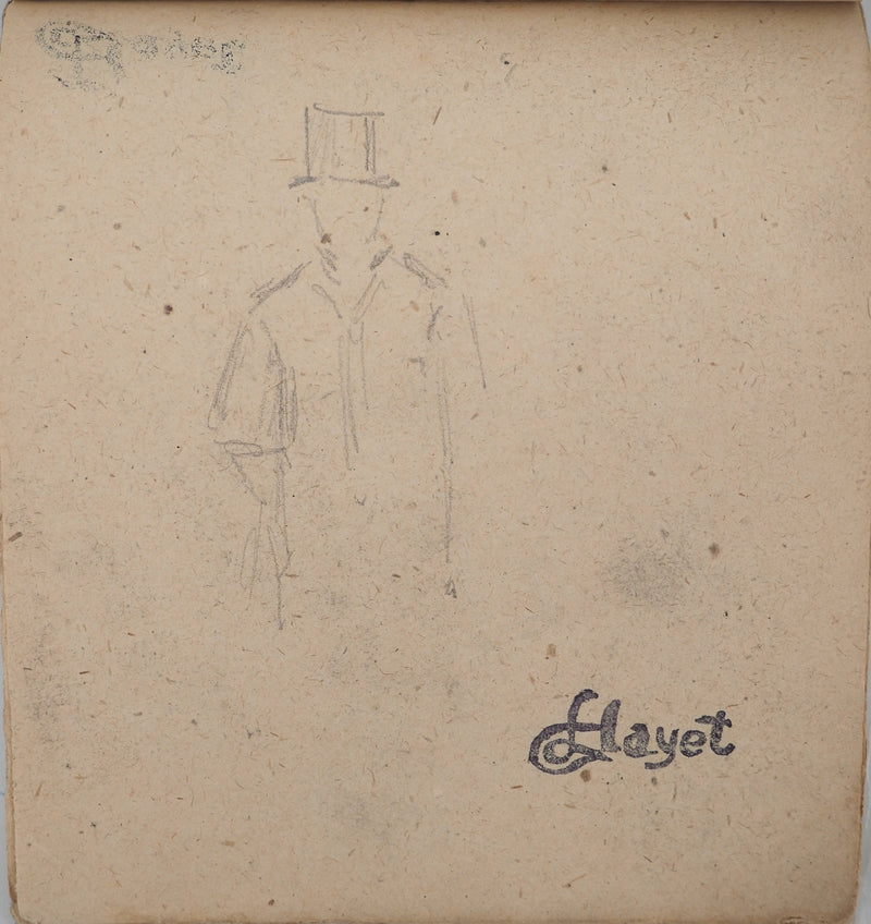 Louis HAYET : Silhouette masculine, Dessin original (vue générale) - Crédit photo : Galerie Art.Paris