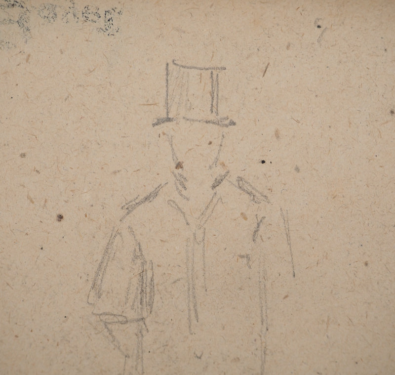 Louis HAYET : Silhouette masculine, Dessin original (photo de détail 4) - Crédit photo : Galerie Art.Paris
