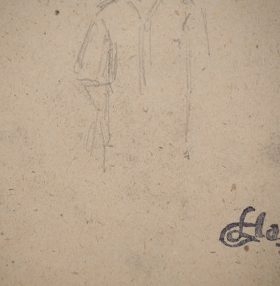 Louis HAYET : Silhouette masculine, Dessin original (photo de détail 5) - Crédit photo : Galerie Art.Paris