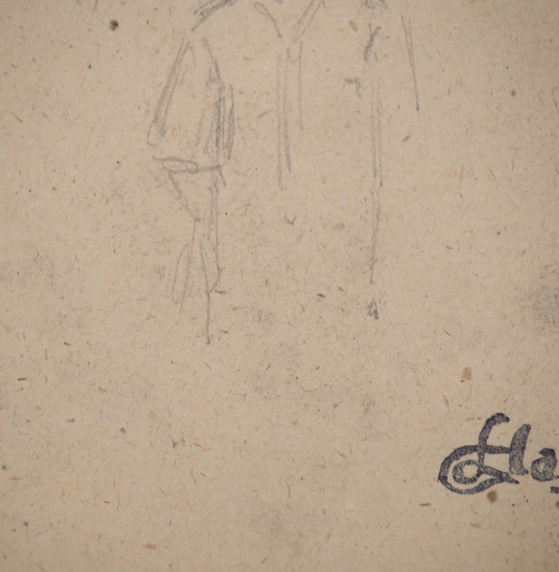 Louis HAYET : Silhouette masculine, Dessin original (photo de détail 5) - Crédit photo : Galerie Art.Paris