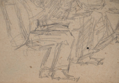 Louis HAYET : Pause déjeuner, Dessin original (photo de détail 5) - Crédit photo : Galerie Art.Paris