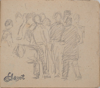 Louis HAYET : Les retrouvailles, Dessin original (vue générale) - Crédit photo : Galerie Art.Paris