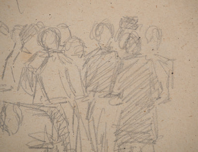 Louis HAYET : Les retrouvailles, Dessin original (photo de détail 4) - Crédit photo : Galerie Art.Paris