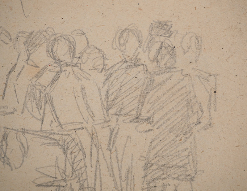 Louis HAYET : Les retrouvailles, Dessin original (photo de détail 4) - Crédit photo : Galerie Art.Paris