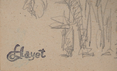 Louis HAYET : Les retrouvailles, Dessin original (photo de détail 2) - Crédit photo : Galerie Art.Paris