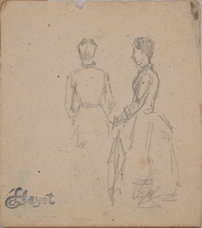 Louis HAYET : Les retrouvailles, Dessin original (photo de détail 7) - Crédit photo : Galerie Art.Paris
