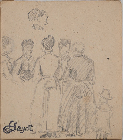 Louis HAYET : Sortie familiale, Dessin original (vue générale) - Crédit photo : Galerie Art.Paris