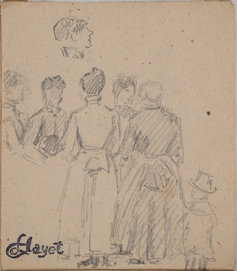 Louis HAYET : Sortie familiale, Dessin original (vue générale) - Crédit photo : Galerie Art.Paris