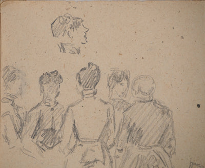 Louis HAYET : Sortie familiale, Dessin original (photo de détail 4) - Crédit photo : Galerie Art.Paris