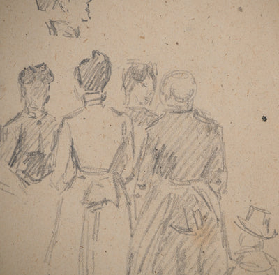 Louis HAYET : Sortie familiale, Dessin original (photo de détail 5) - Crédit photo : Galerie Art.Paris
