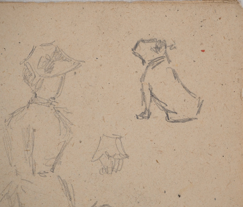 Louis HAYET : Jeune femme et son chien, Dessin original (photo de détail 4) - Crédit photo : Galerie Art.Paris