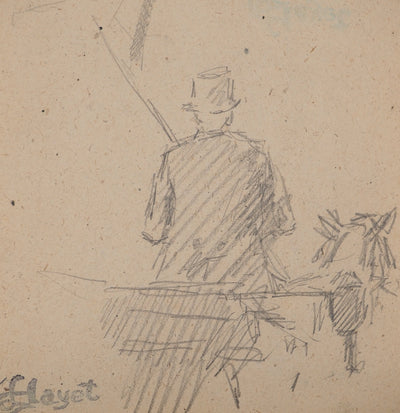 Louis HAYET : Le cocher au travail, Dessin original (photo de détail 3) - Crédit photo : Galerie Art.Paris