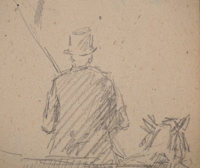 Louis HAYET : Le cocher au travail, Dessin original (photo de détail 4) - Crédit photo : Galerie Art.Paris