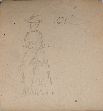 Louis HAYET : Jeune femme élégante, Dessin original (vue générale) - Crédit photo : Galerie Art.Paris