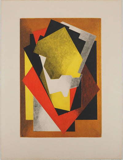 Jacques VILLON : Composition géométrique, Gravure originale (vue générale) - Crédit photo : Galerie Art.Paris