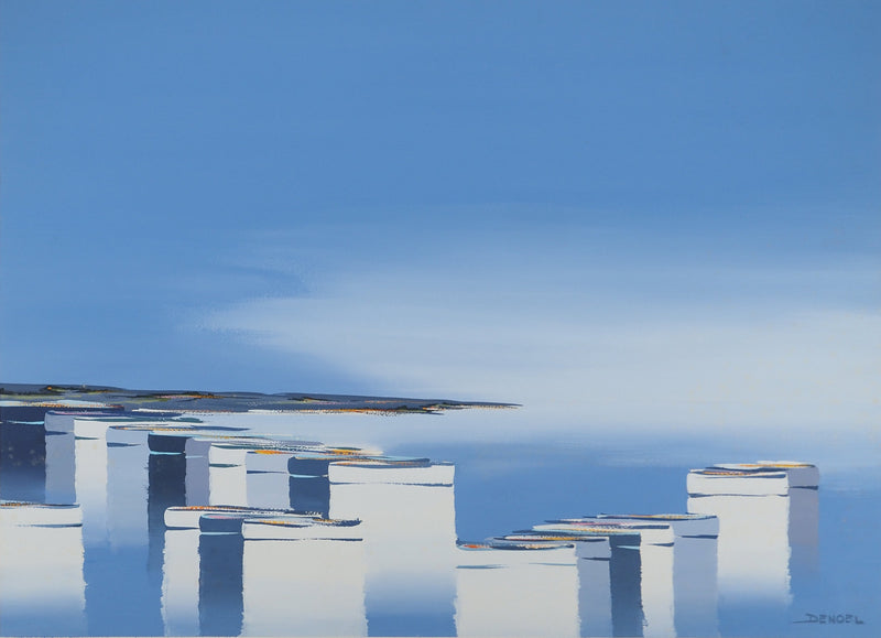 Leon DENOEL : Paysage bleu, Gouache originale (photo de détail 4) - Crédit photo : Galerie Art.Paris