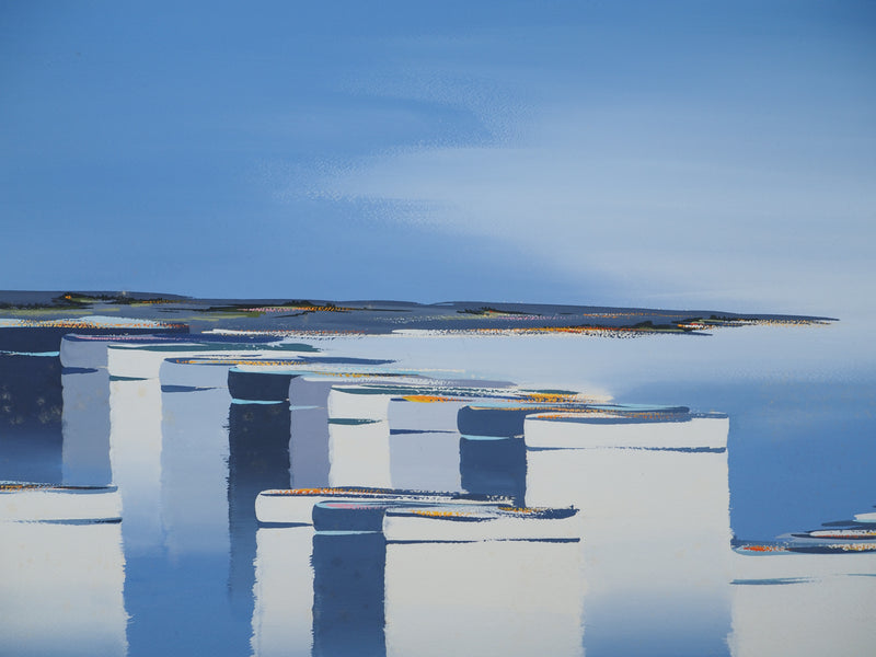 Leon DENOEL : Paysage bleu, Gouache originale (photo de détail 3) - Crédit photo : Galerie Art.Paris