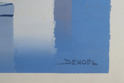 Leon DENOEL : Paysage bleu, Gouache originale (photo de détail 2) - Crédit photo : Galerie Art.Paris