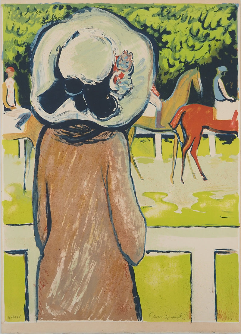 Jean-Pierre CASSIGNEUL : Femme aux courses, Lithographie originale (vue générale) - Crédit photo : Galerie Art.Paris