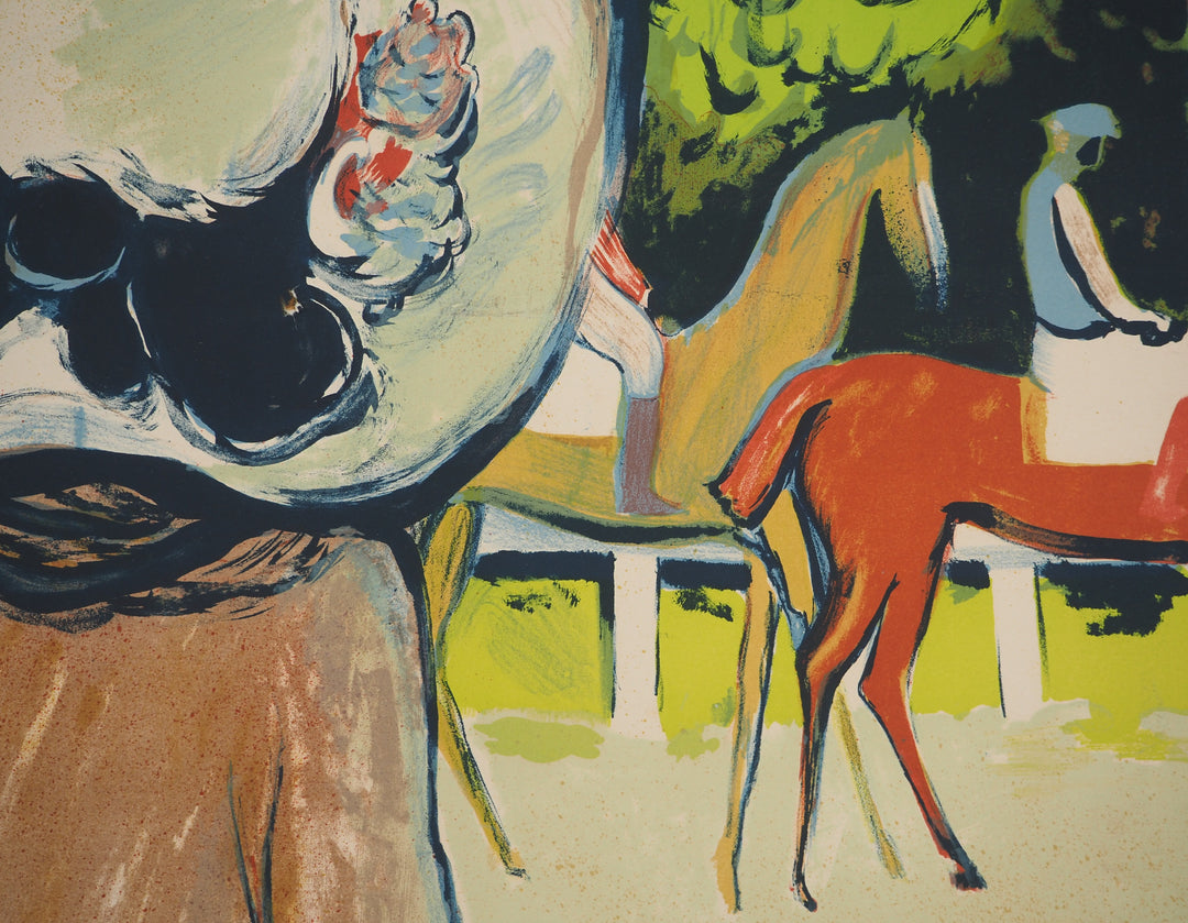 Jean-Pierre CASSIGNEUL : Femme aux courses, Lithographie originale