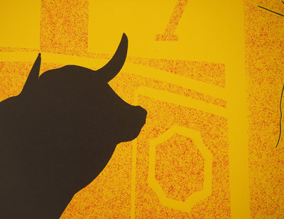 Pablo LARREGUI : Composition au taureau, Sérigraphie originale (photo de détail 4) - Crédit photo : Galerie Art.Paris